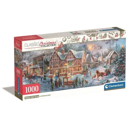 Christmas Village Getting Ready panorama puzzle od 1000 dijelova Clementoni fotografija proizvoda