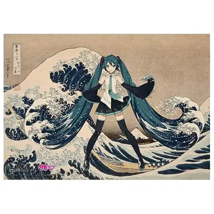 Katsushika Hokusai x Hatsune Miku Akrilni panel Trideset i šest pogleda na planinu Fuji Veliki val kod Kanagawe 30 cm fotografija proizvoda
