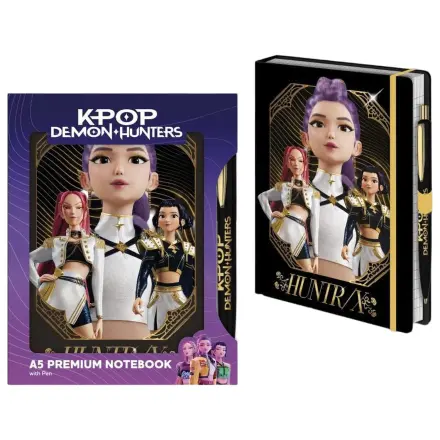 KPop Demon Hunters bilježnica s olovkom A5 Premium Zlatna fotografija proizvoda