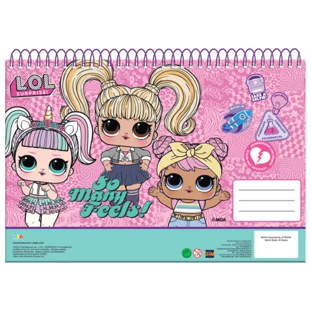 LOL Surprise Many Feels A/4 Spiralna bilježnica za skiciranje, 30 listova fotografija proizvoda