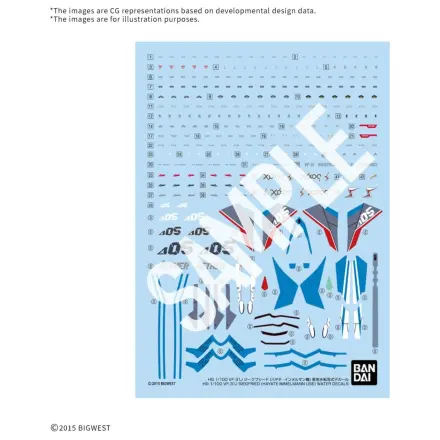 Macross HG 1/100 VF-31J Siegfried (Hayate Use) vodene naljepnice - Komplet modela fotografija proizvoda