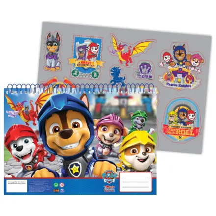 PAW Patrol Knights A/4 spiralni blok za skiciranje, 40 listova sa naljepnicama fotografija proizvoda