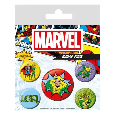 Marvel Pin-Back Gumbi 5-Pack Loki Comic termékfotója