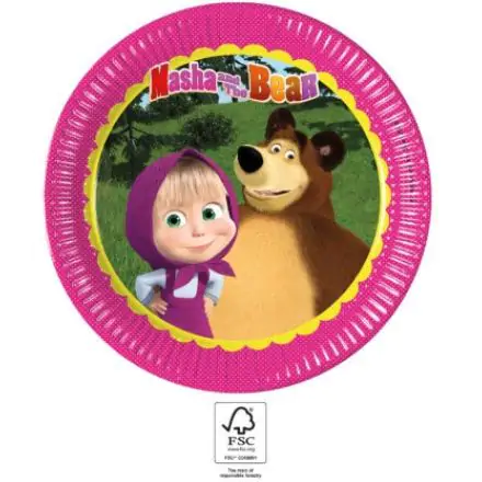 Masha and the Bear papirnati tanjuri, 8 komada, 23 cm, FSC fotografija proizvoda