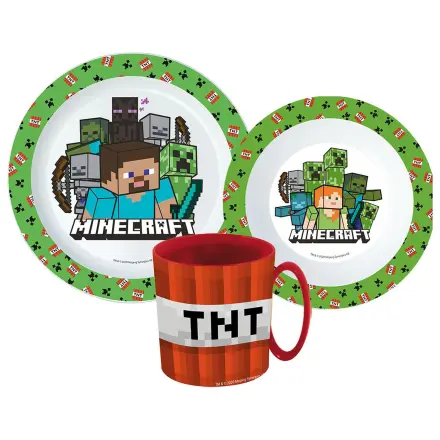 Minecraft Creeper Set posuđa za jelo, mikroplastični set s šalicom 350 ml fotografija proizvoda