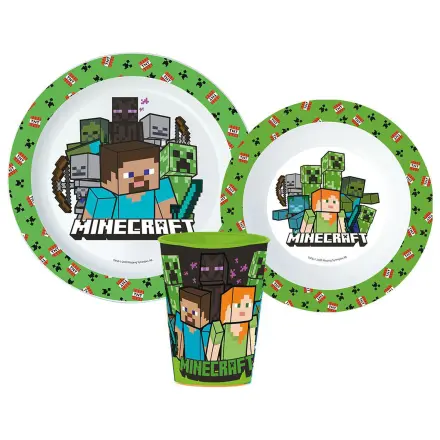 Minecraft Creeper set posuđa za jelo, mikroplastični set, sa 260 ml čašom fotografija proizvoda