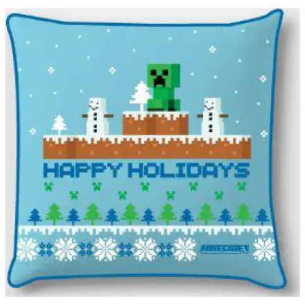 Minecraft Happy Holidays božićna jastučnica fotografija proizvoda