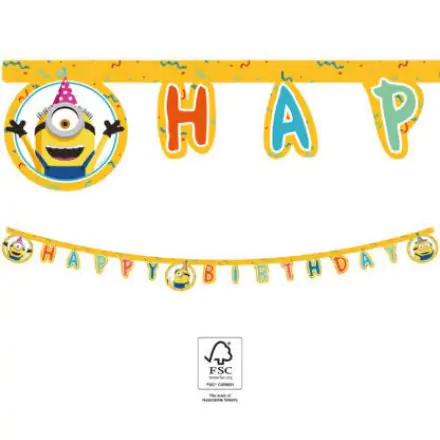 Minions 2 The Rise of Gru, Minions Happy Birthday natpis FSC 2 m fotografija proizvoda