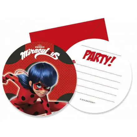 Miraculous Ladybug pozivnice 6 kom. fotografija proizvoda