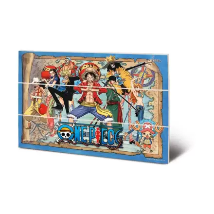 One Piece drvena zidna slika Straw Hat Pirates Map 20 x 30 cm fotografija proizvoda