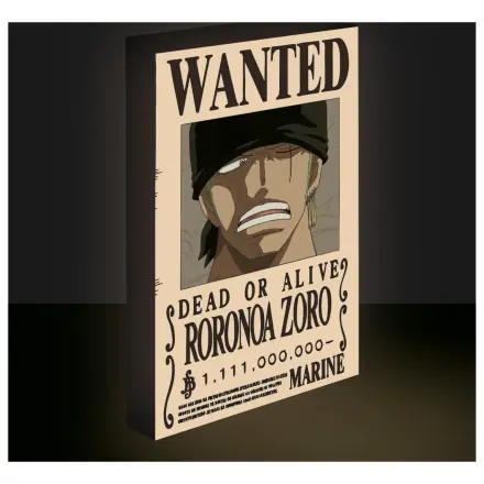 One Piece Zoro Wanted Light Platno 40x30 cm fotografija proizvoda