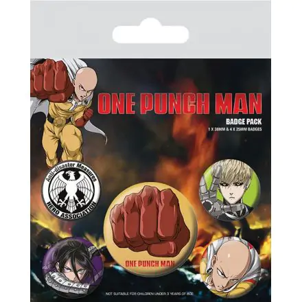 One Punch Man Pin-Back Buttons 5-Pack Destructive, Set od 5 gumba termékfotója