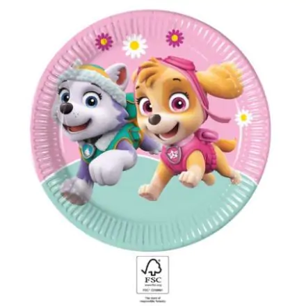 Paw Patrol Skye and Everest papirnati tanjuri 8 komada 23 cm FSC fotografija proizvoda