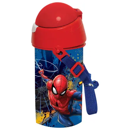 Spider-Man Tamna plastična boca sa slamkom i vezicom 500 ml fotografija proizvoda