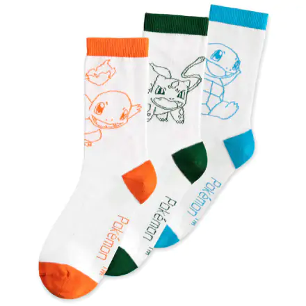 Pokemon paket 3 para čarapa Charmander, Bulbasaur, Squirtle 43/46 termékfotója