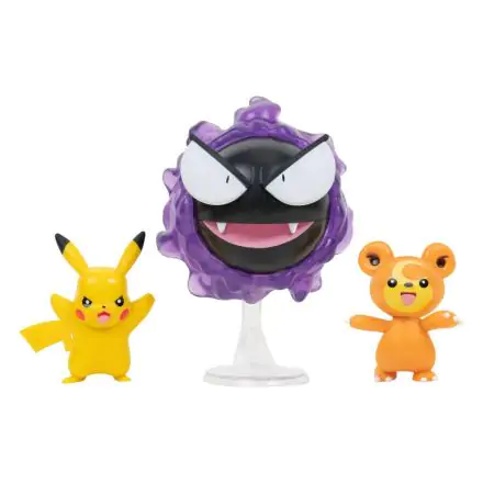 Pokémon Battle Figure Set od 3 figure Teddiursa, Pikachu #9, Gastly 5 cm fotografija proizvoda
