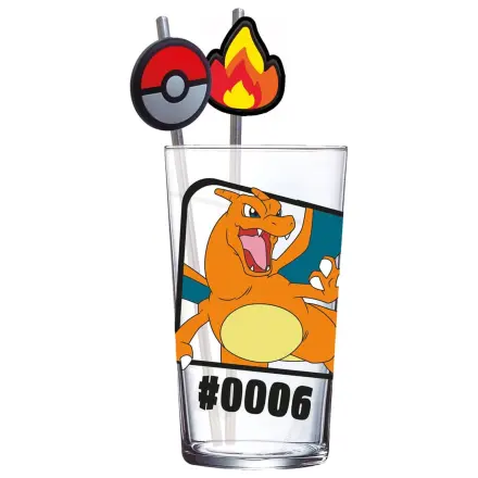 Pokémon staklena čaša sa slamkama Charizard 480 ml fotografija proizvoda