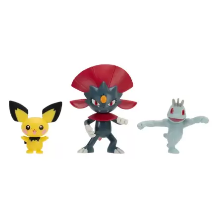 Pokémon First Partner Battle Figure Set Set figura 3-Pack Pichu, Machop & Weavile fotografija proizvoda