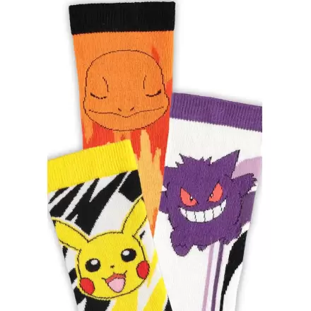 Pokémon Čarape Paket od 3 Pikachu, Charmander, Gengar 39-42 termékfotója