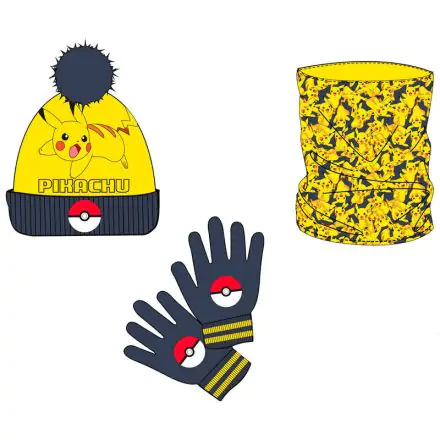 Pokemon Pikachu set kapa-šal, kapa i rukavice termékfotója