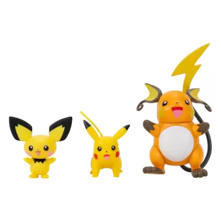 Pokémon Select akcijske figure 3-Pack Evolution Pichu, Pikachu, Raichu fotografija proizvoda