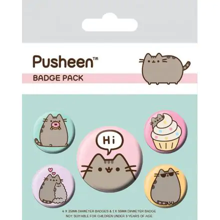 Pusheen Pin-Back Bedževi 5-Pack Pusheen Says Hi termékfotója