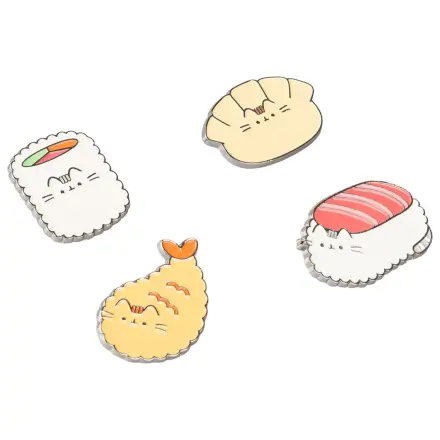 Pusheen Sushi Roll set 4 bedža fotografija proizvoda