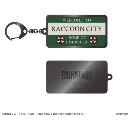 Resident Evil Requiem Metalni privjesak za ključeve Raccoon City Welcome Sign fotografija proizvoda