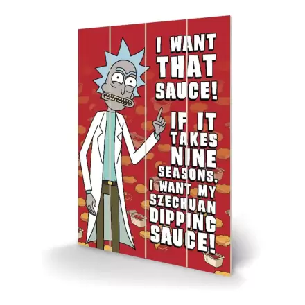 Rick and Morty Drvena zidna slika Szechuan Sauce 40 x 59 cm fotografija proizvoda