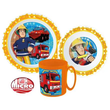 Fireman Sam Rescue Mission set posuđa za jelo, mikroplastični set s šalicom od 350 ml fotografija proizvoda