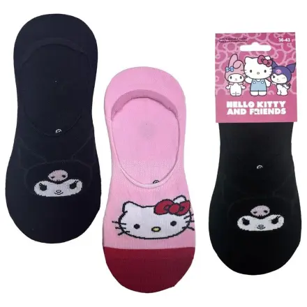 Sanrio čarape pakiranje od 2 Hello Kitty Pinkies 36-43 fotografija proizvoda