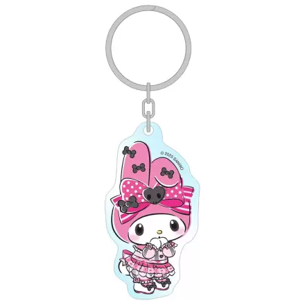 Sanrio Pink Black Party Series Akrilni privjesak za ključeve My Melody 7 cm fotografija proizvoda