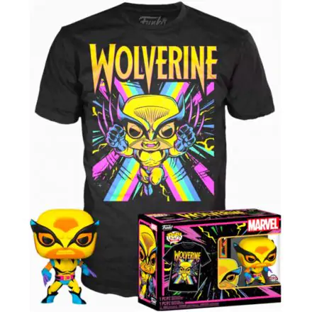 Funko POP! figura i majica u kutiji Marvel Wolverine Black Light termékfotója