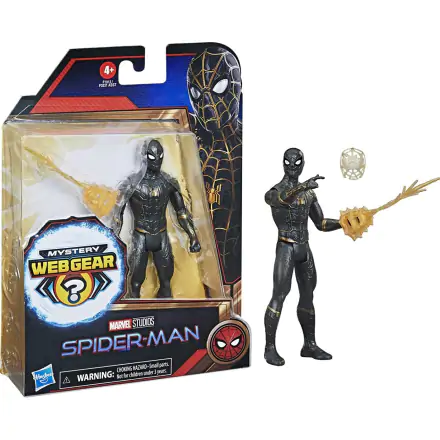 Spider-Man Pókember Black and Gold Suit Spider-Man Mystery Web Gear akcijska figura 13cm termékfotója