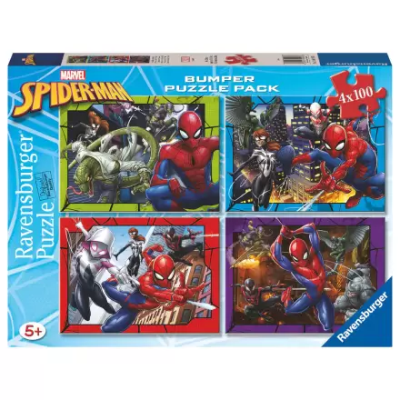 Marvel Spiderman puzzle 4x100 komada fotografija proizvoda