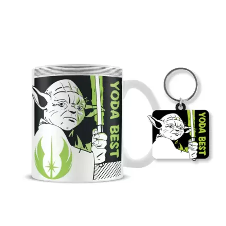 Star Wars Yoda najbolja šalica + privjesak za ključeve set termékfotója