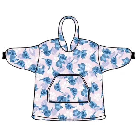 Stitch Svijetlo Ružičasti Odrasli Pull-On Plišani Fleece Pokrivač Pončo fotografija proizvoda