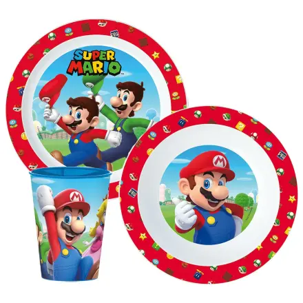 Super Mario Mushroom Kingdom set posuđa, Micro Plastic set, s čašom od 260 ml fotografija proizvoda