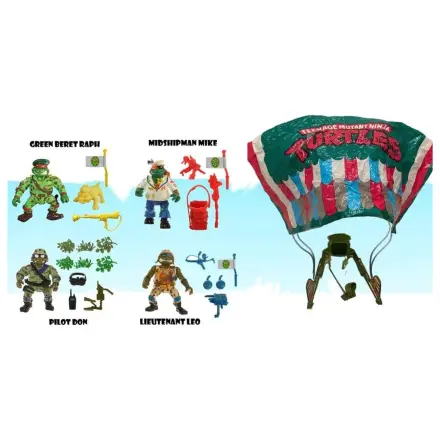 Teenage Mutant Ninja Turtles Klasične akcijske figure pakiranje od 4 komada Sewer Heroes s padobranom fotografija proizvoda