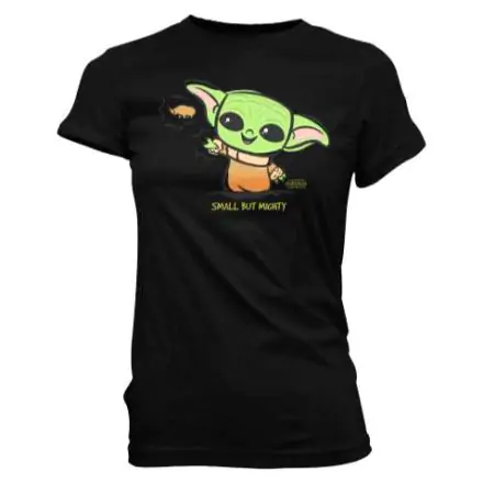 The Mandalorian Cute Yoda Force Black crna ženska majica kratkih rukava fotografija proizvoda