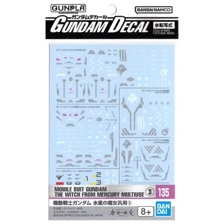 The Witch from Mercury Gundam Decal 135 set naljepnica Model Kit fotografija proizvoda