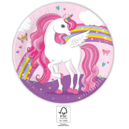 Unicorn Rainbow Colors, Unicorn papirnati tanjuri 8 komada 23 cm FSC fotografija proizvoda