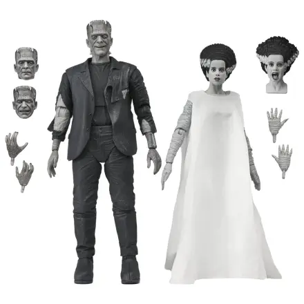Universal Monsters 2-paket akcijskih figura Bride of Frankenstein 90th Anniversary The Monster & His Mate (B&W) 18 cm fotografija proizvoda