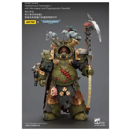 Warhammer 40k akcijska figura 1/18 Death Guard Deathshroud Terminator 1 s Manreaperom i Plaguespurter Gauntletom 14 cm fotografija proizvoda