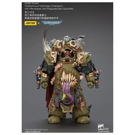 Warhammer 40k akcijska figura 1/18 Death Guard Deathshroud Terminator Champion s Manreaperom i Plaguespurter Gauntletsima 14 cm fotografija proizvoda