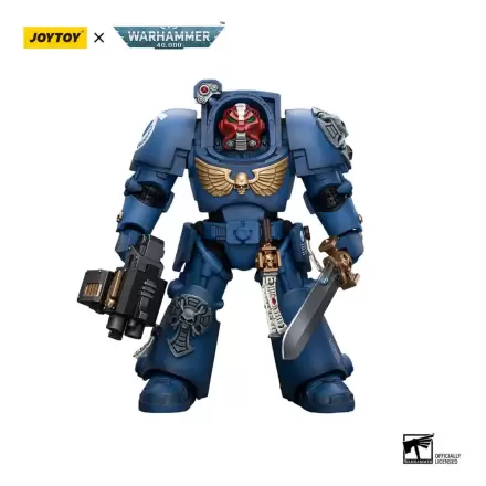 Warhammer 40k akcijska figura 1/18 Ultramarines Terminator Squad narednik s Power Sword i Teleport Homer 12 cm termékfotója