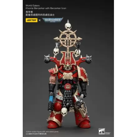 Warhammer 40k akcijska figura 1/18 World Eaters Khorne Berzerker s Berzerker lconom 13 cm termékfotója