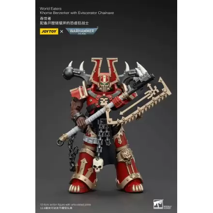 Warhammer 40k akcijska figura 1/18 World Eaters Khorne Berzerker s Eviscerator Chainaxe 13 cm termékfotója