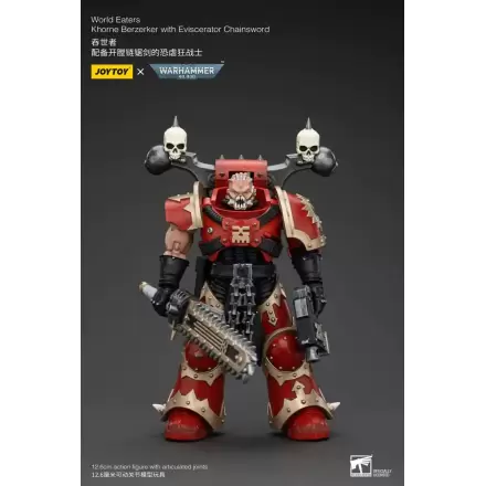 Warhammer 40k akcijska figura 1/18 World Eaters Khorne Berzerker s Eviscerator Chainsword 13 cm termékfotója