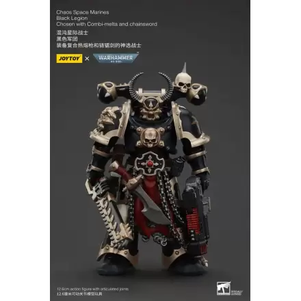 Warhammer 40k akcijska figura Chaos Space Marines Black Legion Chosen s Combi-melta i lančanim mačem 20 cm termékfotója